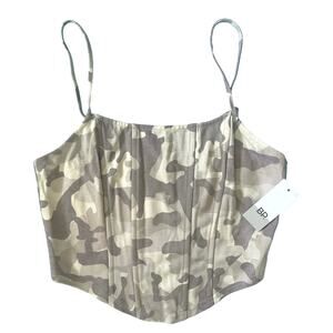 BP. Gray Camo Corset Crop Top Women’s Size Medium NWT